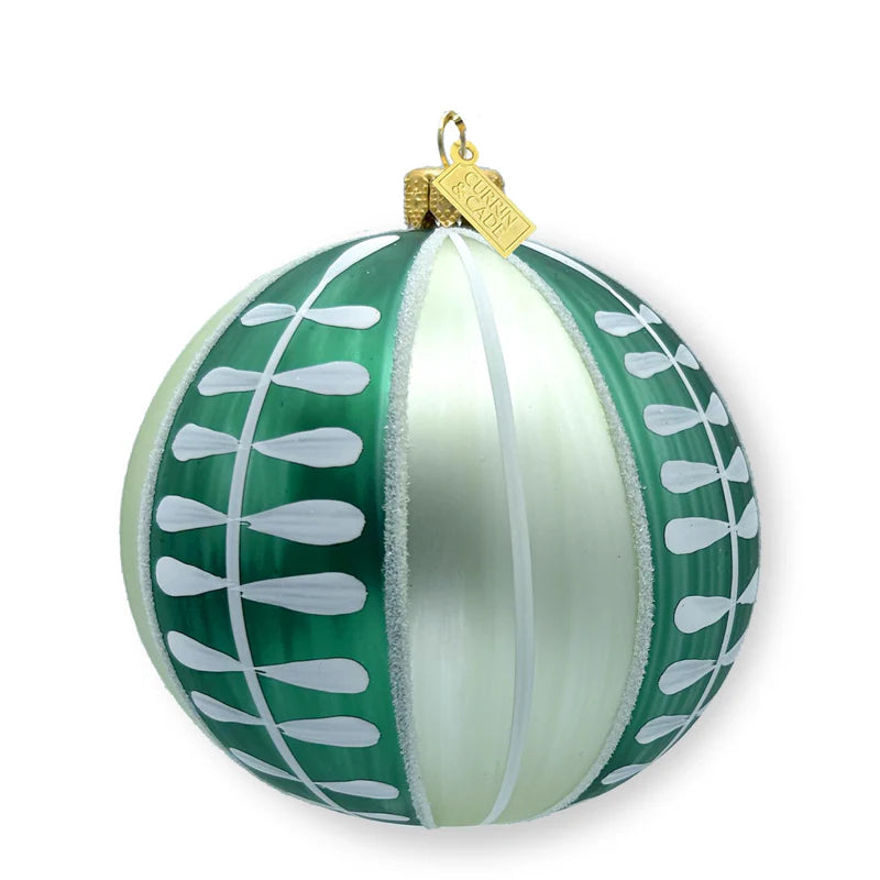 Leaves + Vertical Stripes Ornament