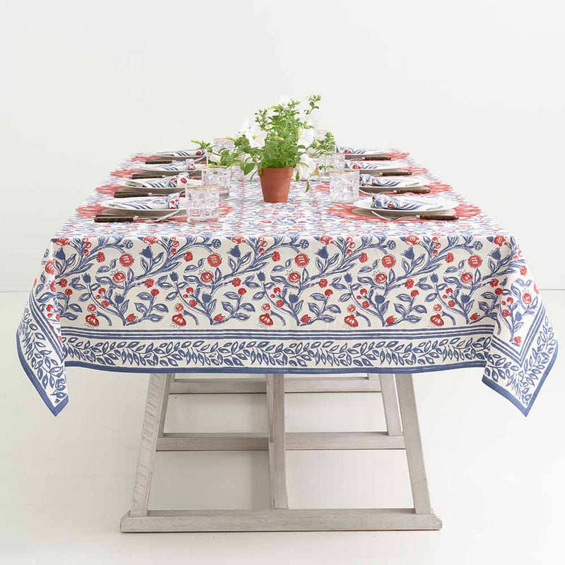 Emma Red & Blue Tablecloth I 60"x120"