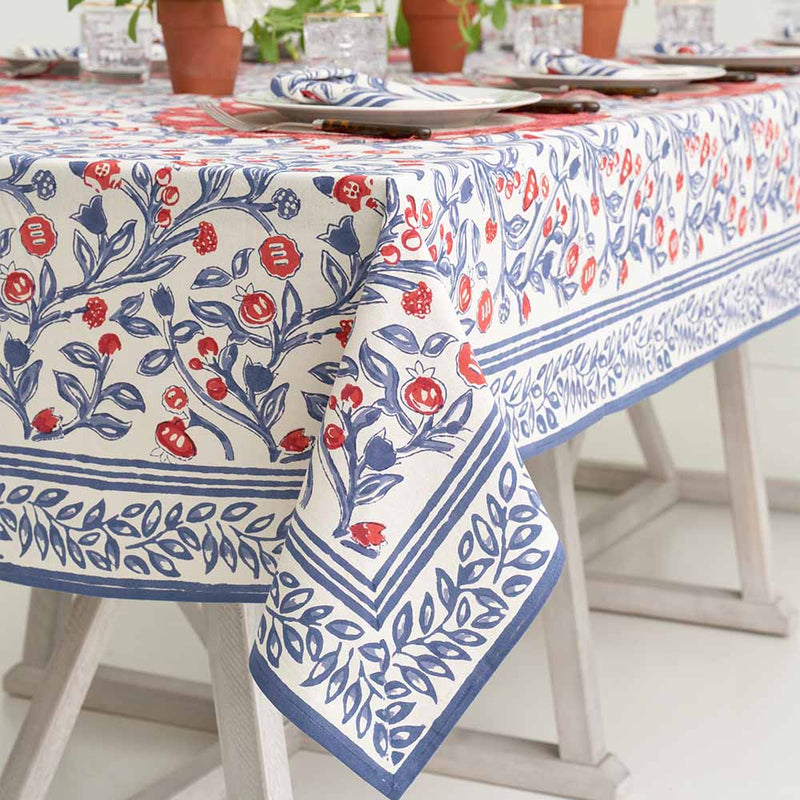 Emma Red & Blue Tablecloth I 60"x120"