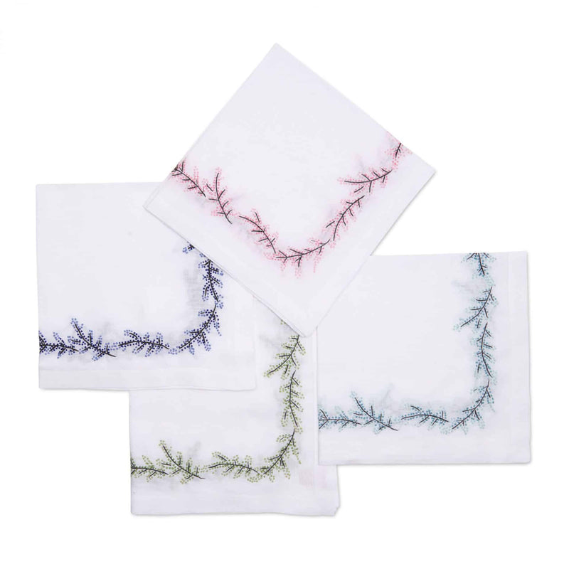 Floral Branch Embroidered Napkin