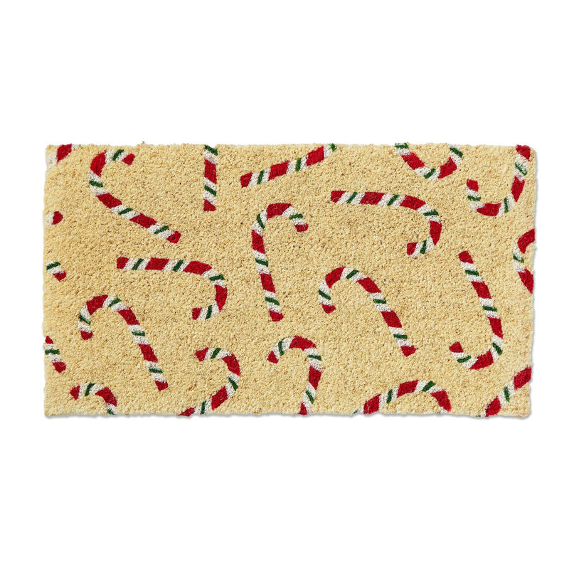 Candy Cane Coir Doormat