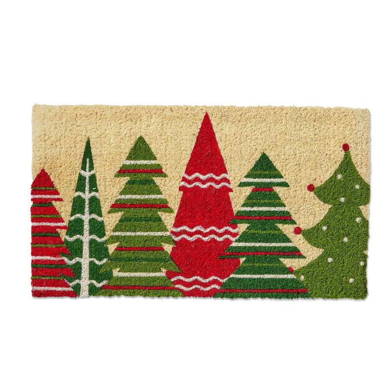 Happy Christmas Trees Coir Doormat
