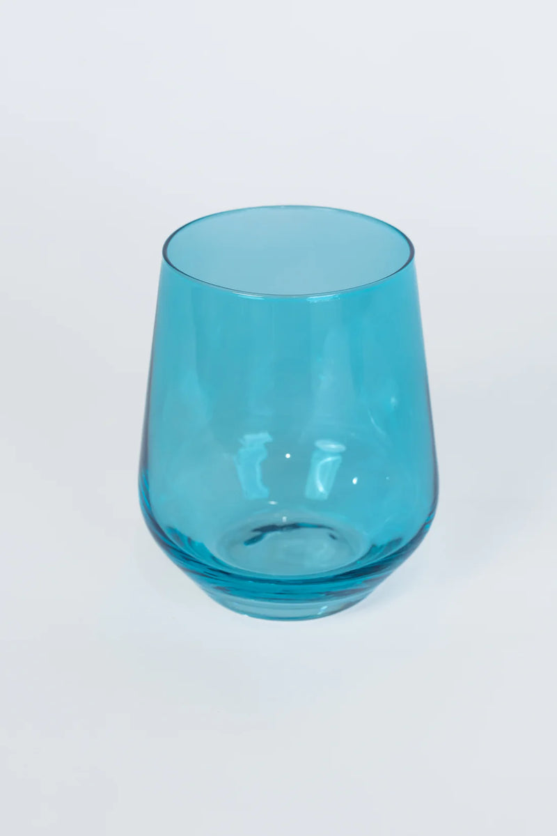 Estelle Colored Wine Stemless Glass (Ocean Blue)