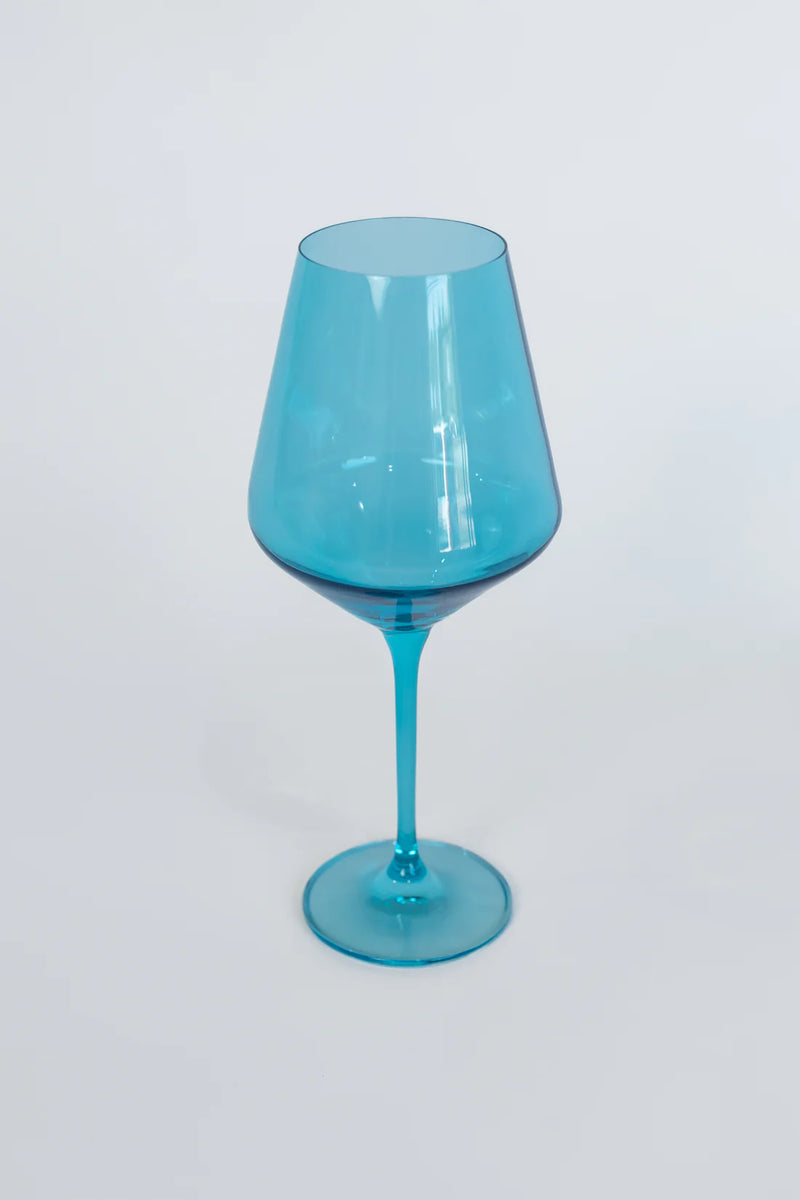 Estelle Colored Wine Stemware (Ocean Blue)