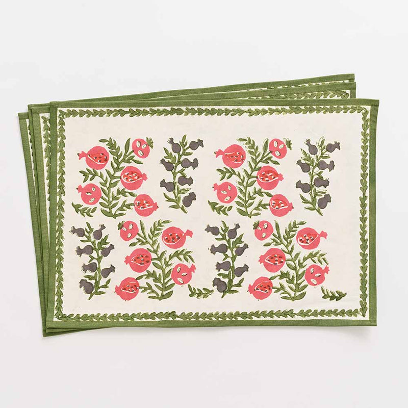 Pom Bells Fern and Poppy Placemats (S/4)