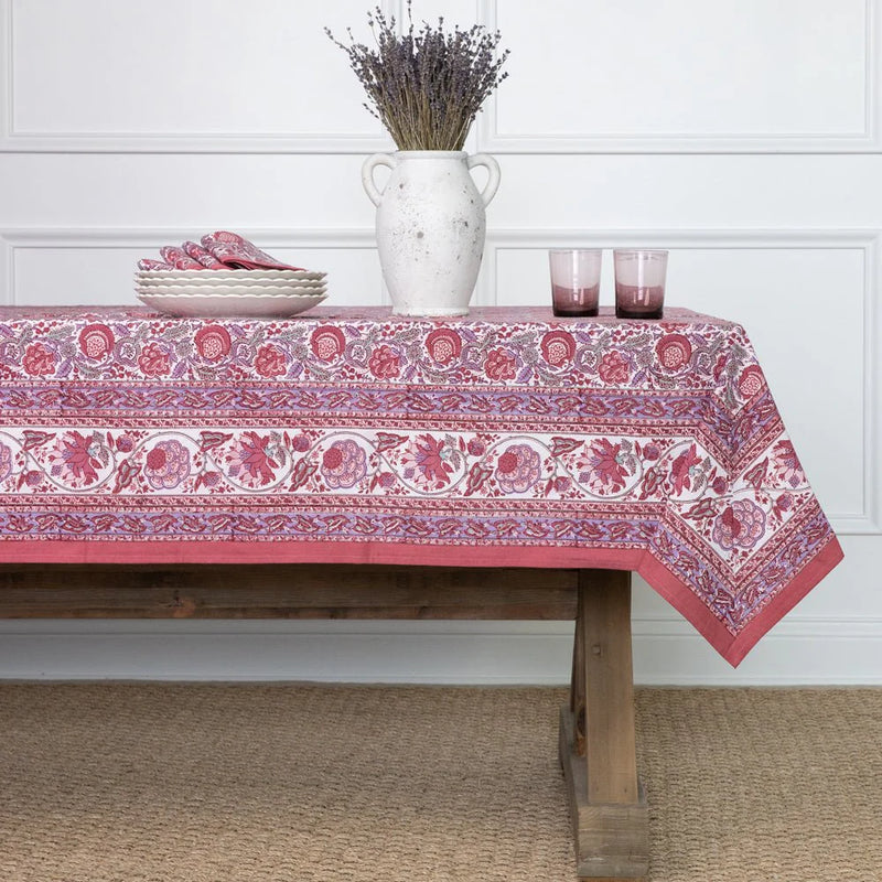 Bohemian Floral Dusty Rose 90 Round Tablecloth