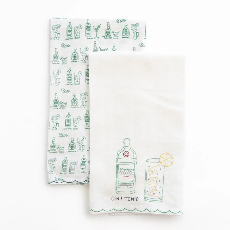 Gin & Tonic Linen Tea Towels | Set of 2