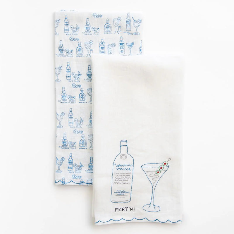 Martini Linen Tea Towels | Set of 2