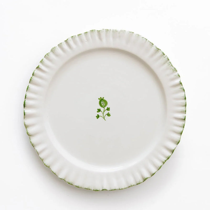 Ruffled Green Dinner Plate | Set of 2