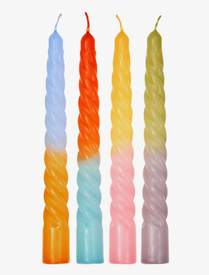 Twisted Dip Dye Dinner Candles