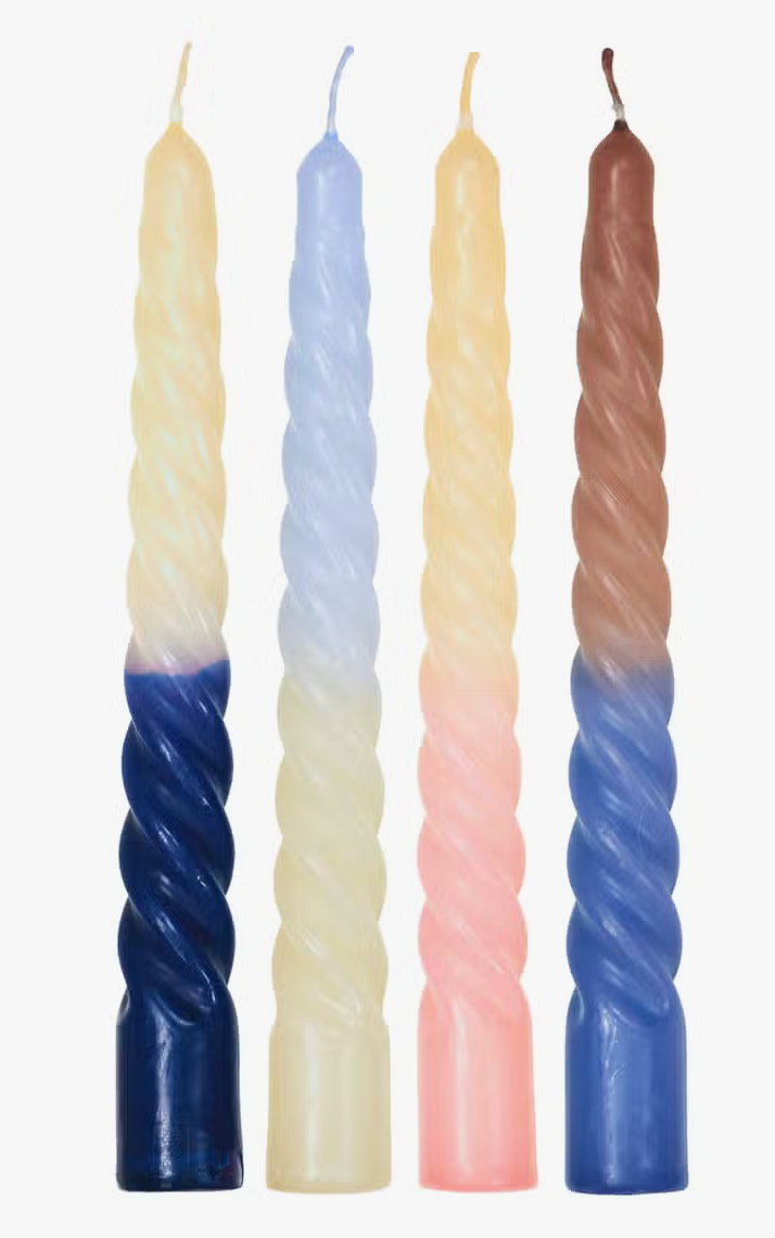 Twisted Dip Dye Dinner Candles