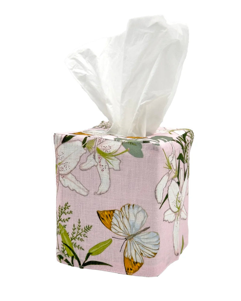Pink Butterfly Tissue Box Cover