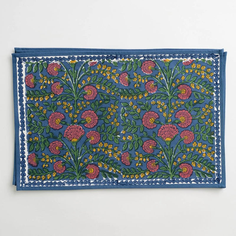 Cactus Flower Midnight & Magenta Placemats (S/4)