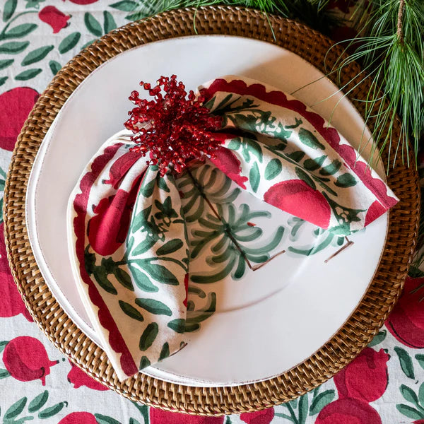 Red Acrylic Beaded Napkin Ring | Set of 4