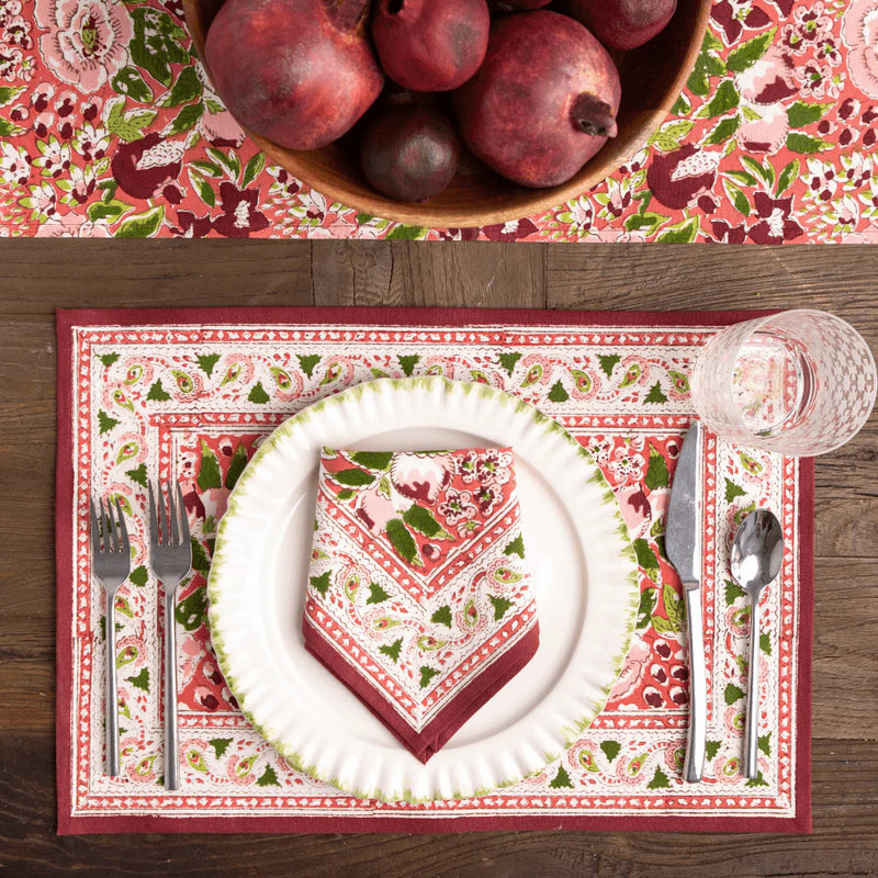 Spice Route Garnet Red Placemats (Set of 4)