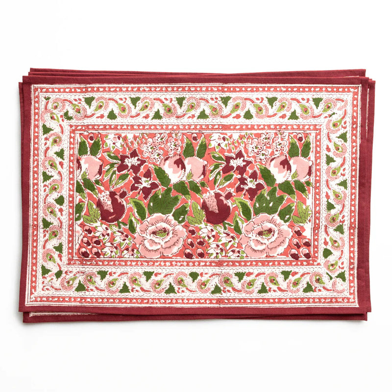 Spice Route Garnet Red Placemats (Set of 4)