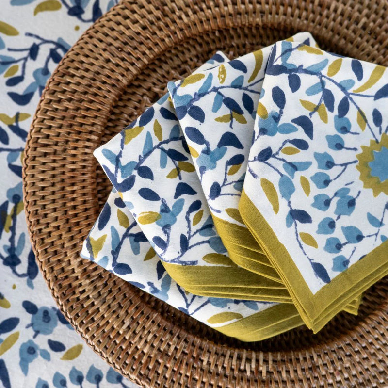 Starflower Blue & Orchid Napkin (Set of 4)