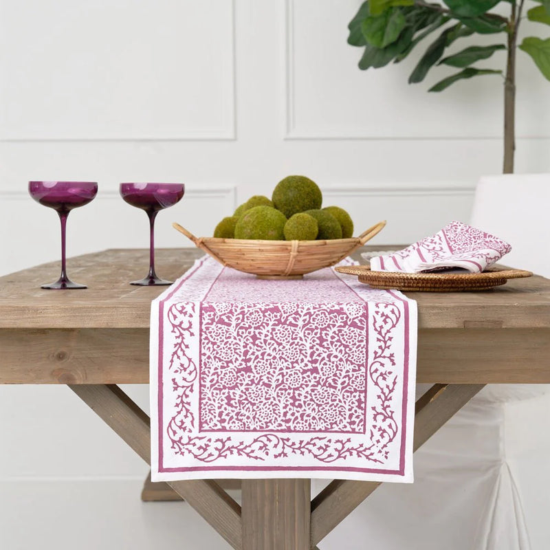 Tapestry Eggplant Table Runner