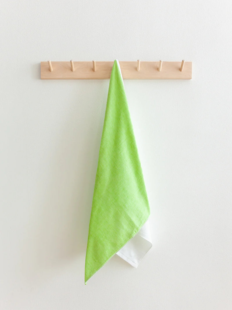 Two Tone Chambray Hand Towel - Green