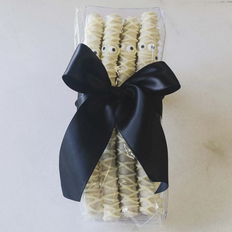 White Chocolate Pretzel Mummy Rods