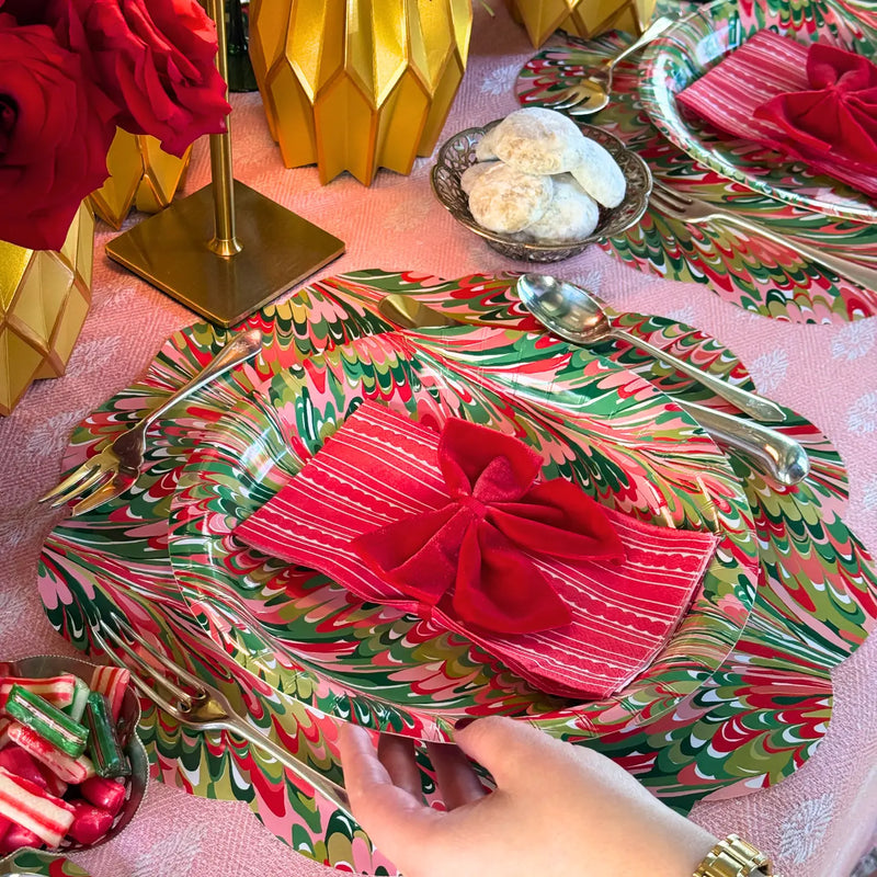 Christmas Marble Heavy Duty Paper Plate - 8 Plates