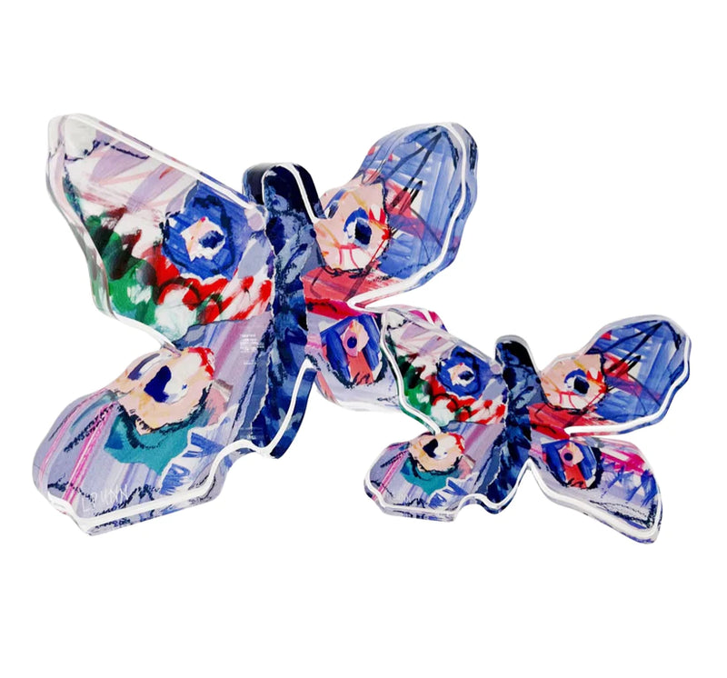 Blue and Pink Butterfly Acrylic Block