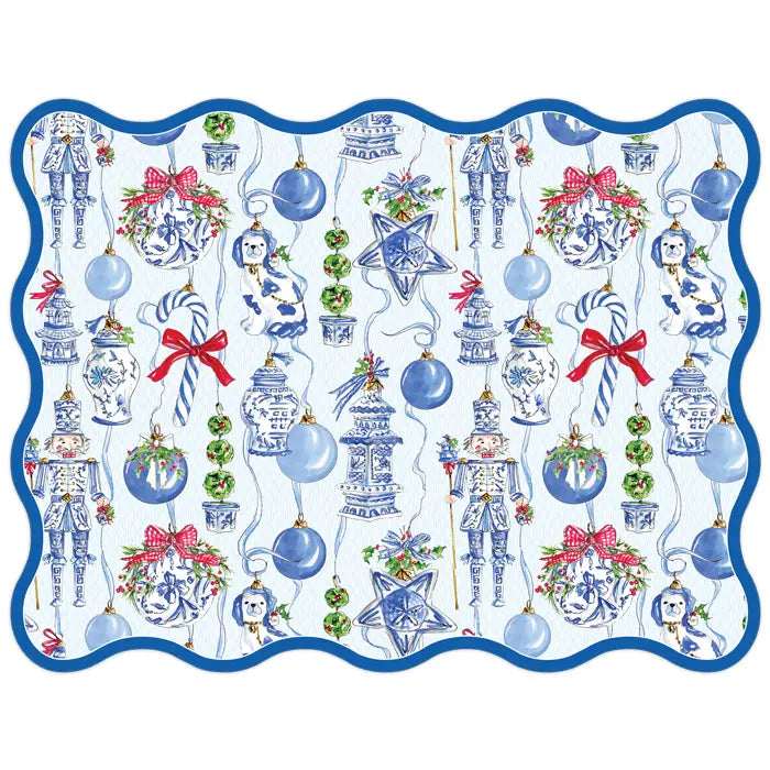 Blue Chinoiserie Ornament Posh Die-Cut Placemats
