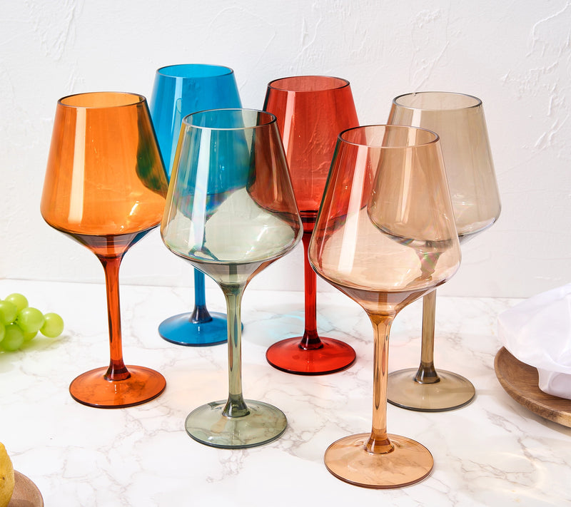 Acrylic Stemmed Wine Glasses (Set of 6)