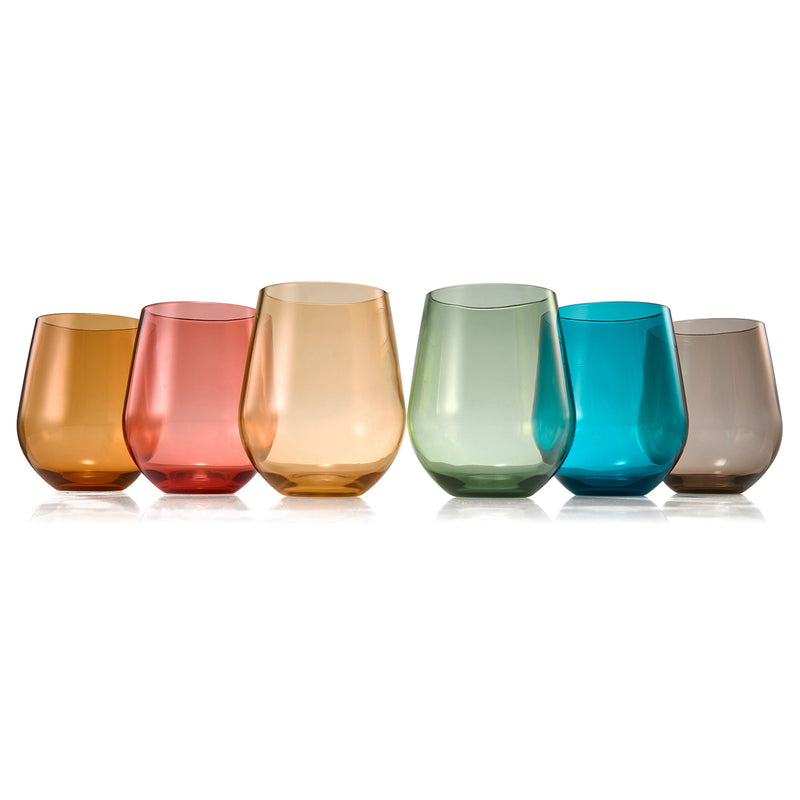 Acrylic Stemless Wine Glasses (Set of 6)