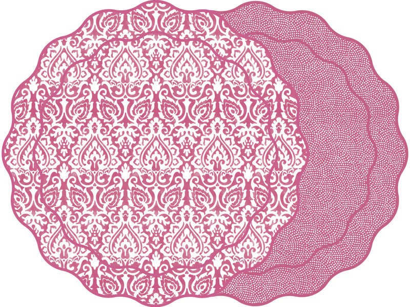 Berry Scallop Damask Placemat