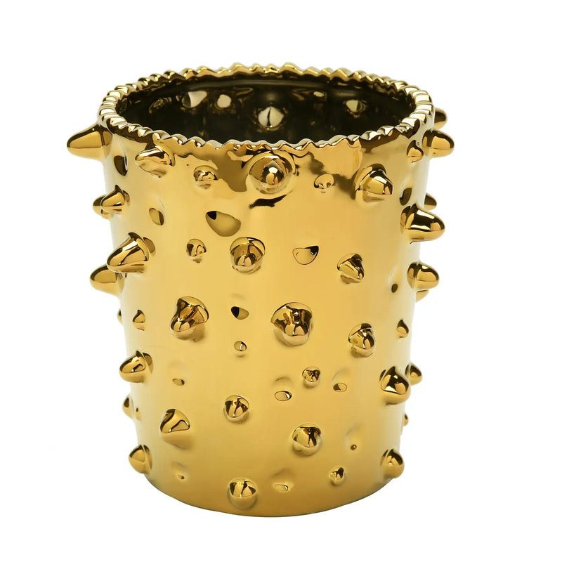 Gold Bud Vase w/ Dot Design
