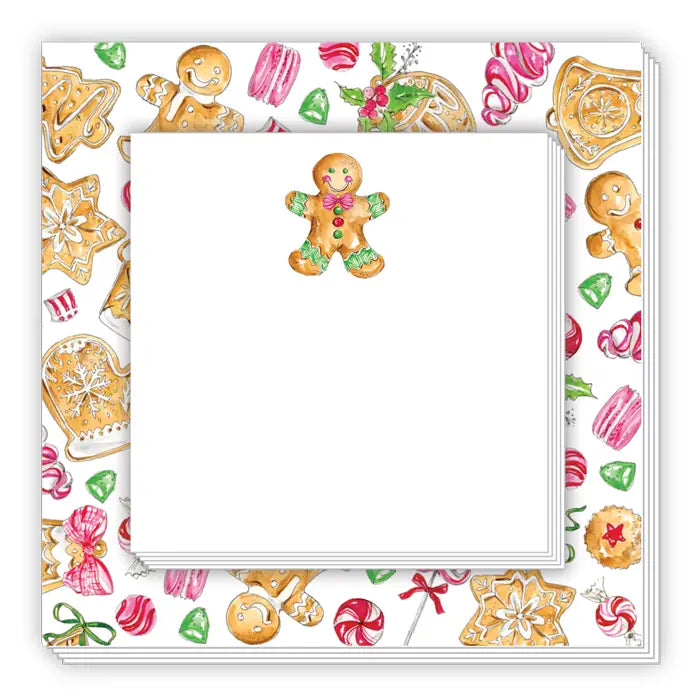 Gingerbread Man & Christmas Candy Notepad Duo