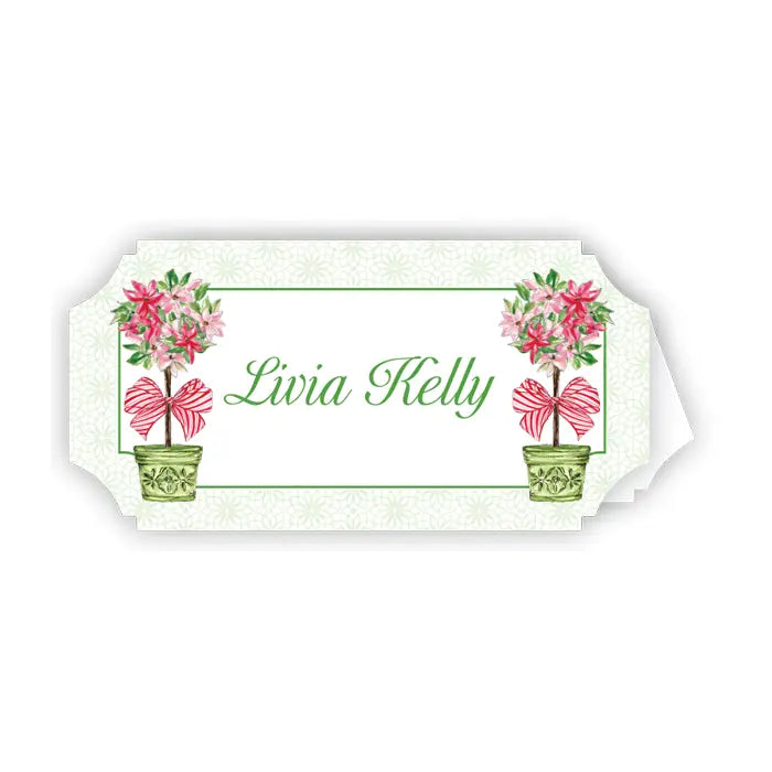 Poinsettia Topiaries Placecards