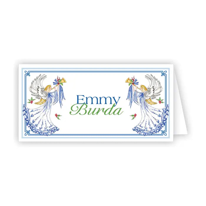 Blue Angel with Trumpet Placecards