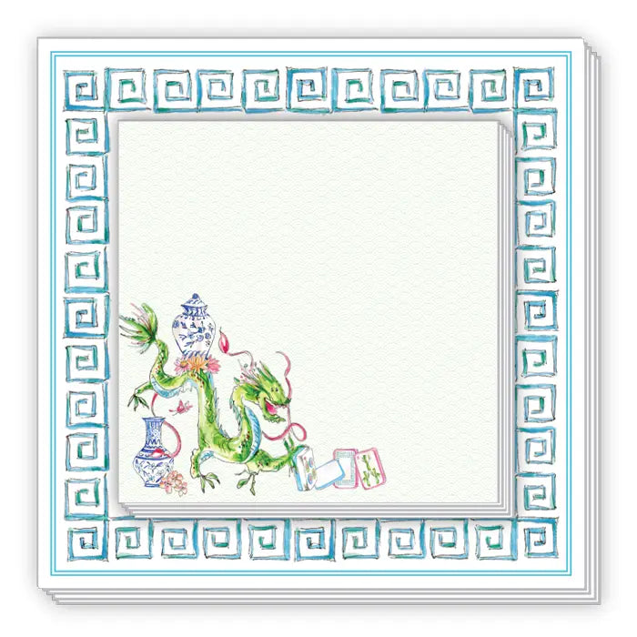 Green Mahjong Dragon Notepad Duo