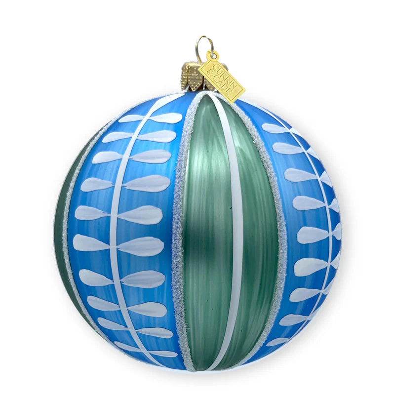 Leaves + Vertical Stripes Ornament