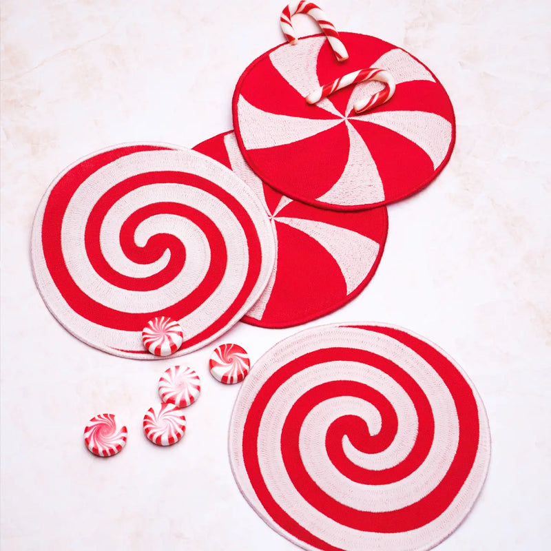 Peppermint Cocktail Napkins - Set of 4