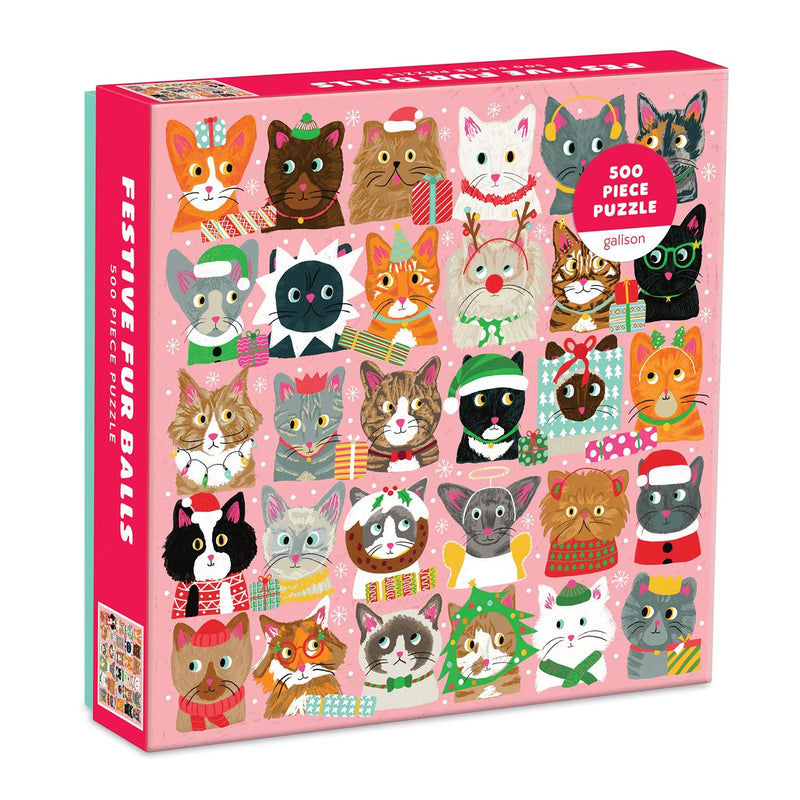 Festive Furballs 500 Piece Jigsaw Puzzle