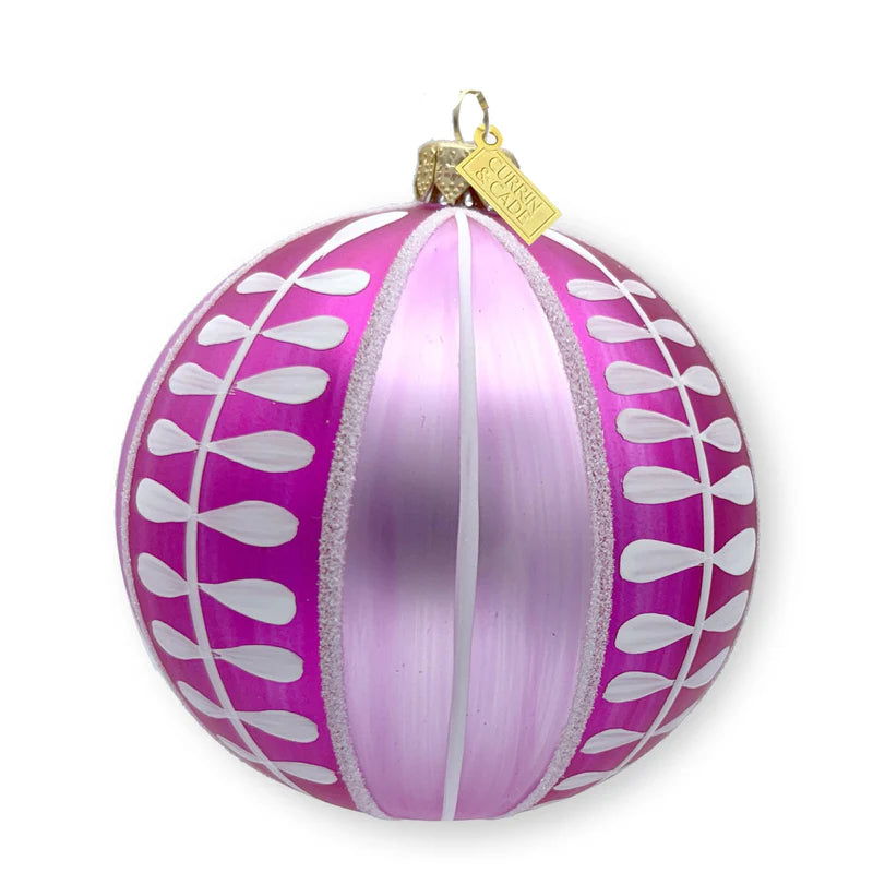 Leaves + Vertical Stripes Ornament