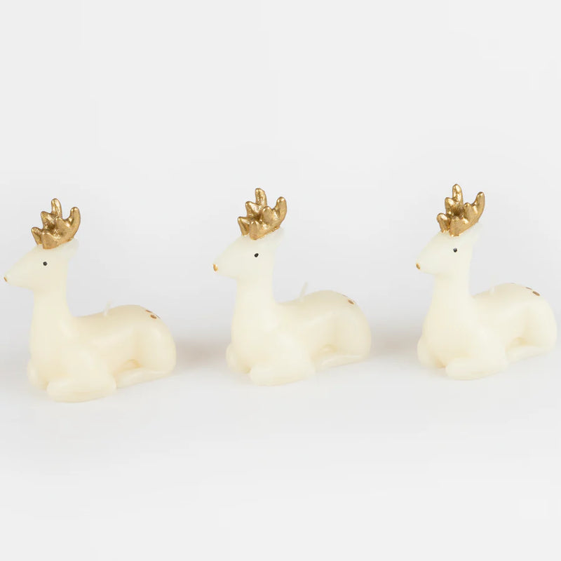 Small Ivory Reindeer Candles