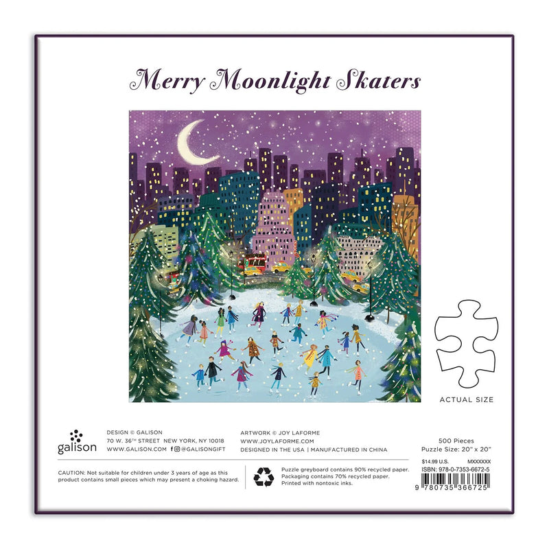 Merry Moonlight Skaters Foil Puzzle