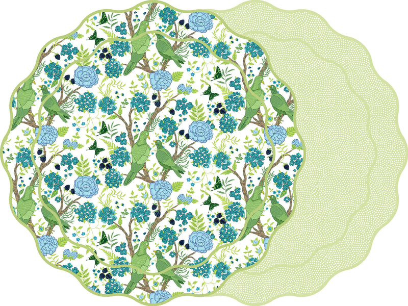 Parakeet Double Sided Scallop Placemat