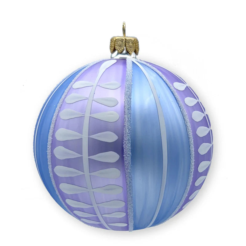 Leaves + Vertical Stripes Ornament