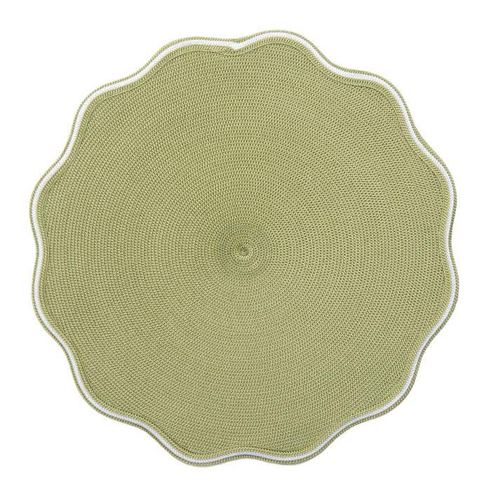 Piped Trim Round Scallop Placemat