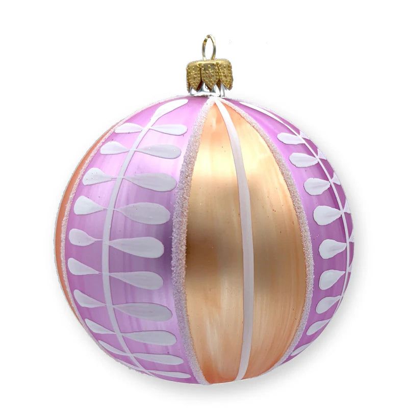 Leaves + Vertical Stripes Ornament