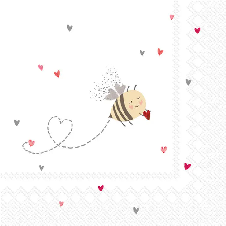 Disposable Paper Lunch Napkins Bee My Valentine