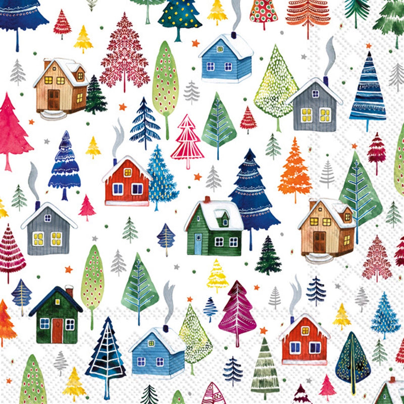 Holiday Paper Lunch Napkins Winter Village