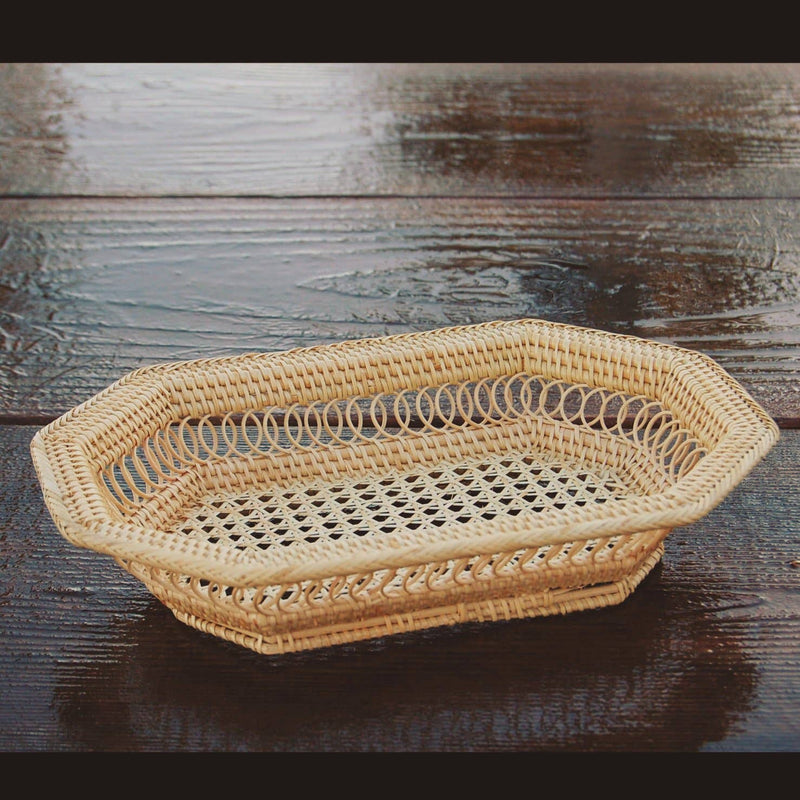 Small Rectangular Rattan Tray Basket