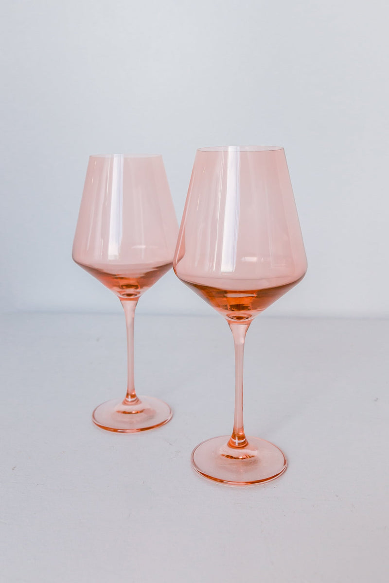 Estelle Colored Wine Stemware (Blush Pink)