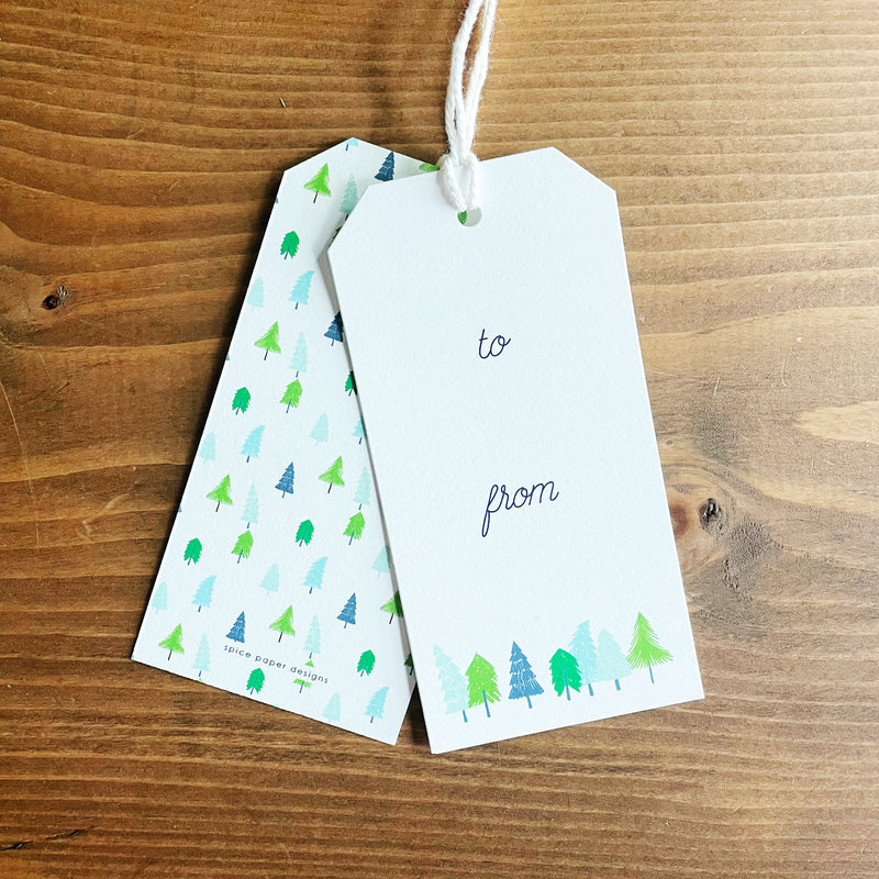 Holiday Trees Large Gift Tag Set